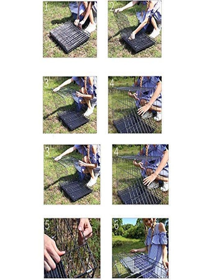 Pups&Pets قفص Pups&Pets للجراء حديثة الولادة، والقطط الصغيرة، والقطط الصغيرة، والهامستر، والأرانب، وخنازير غينيا، وحامل سفر، قفص معدني قابل للطي شديد التحمل ببابين، مقاس 18 بوصة (أسود). - Image 3